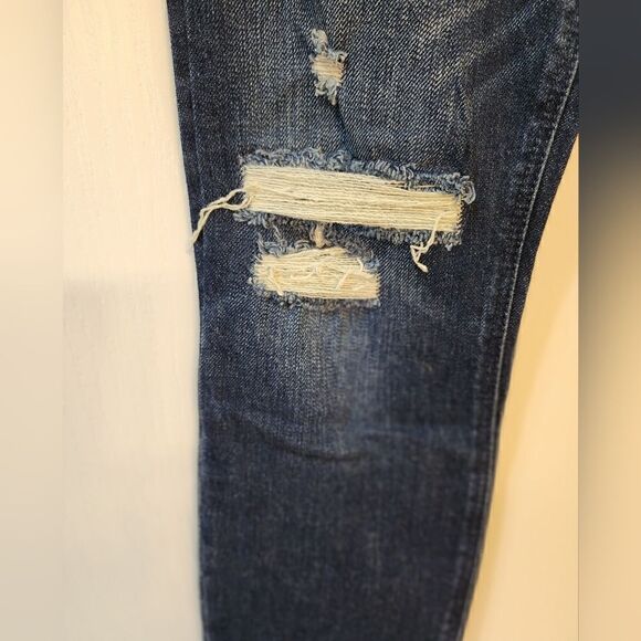 Old Navy Power Straight High Rise Destructed Distressed Jeans Size 2 - Picture 3 of 7